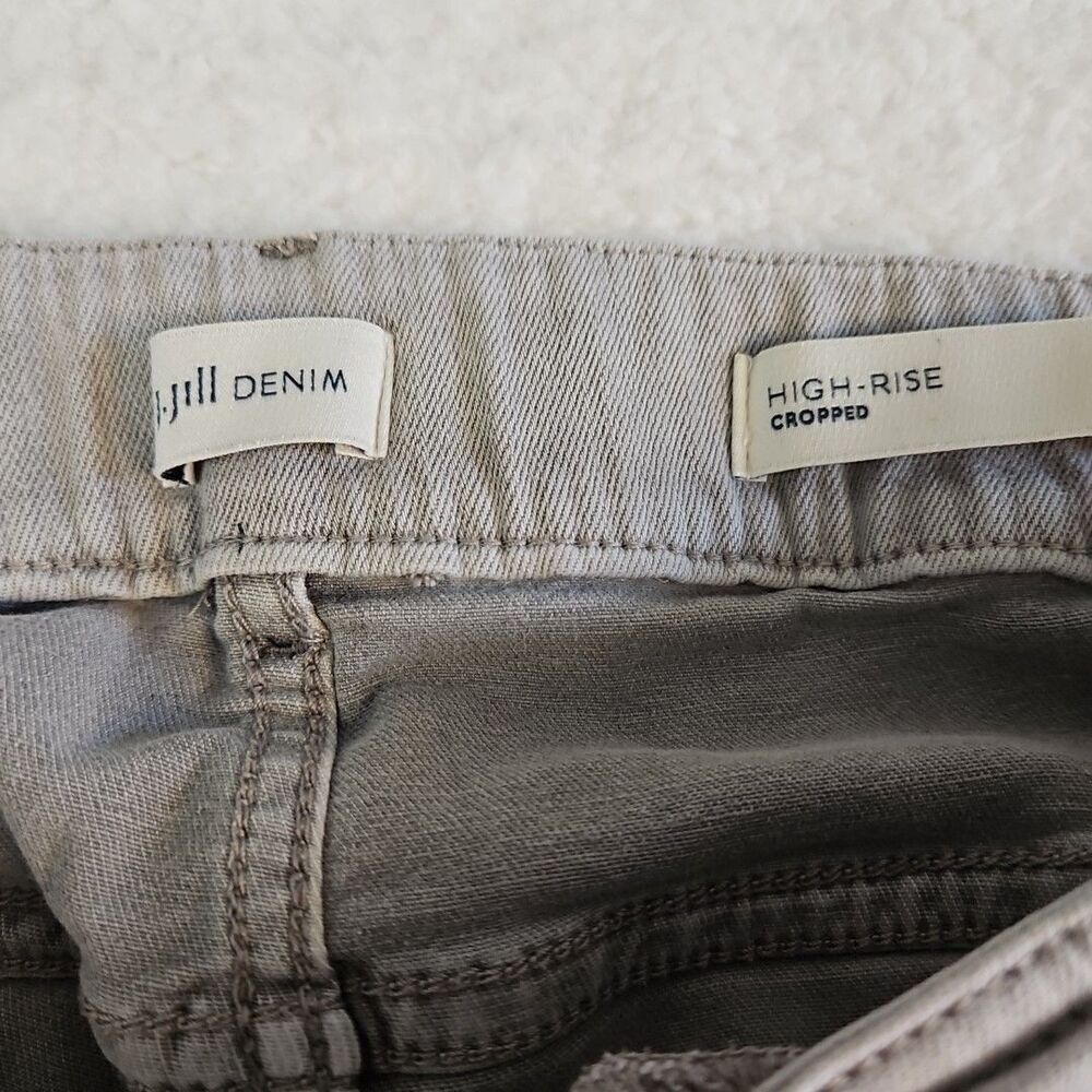 J. Jill Denim High Rise Cropped Pull On Jeans Womens Size 18 P Petite Light Gray - Picture 3 of 11